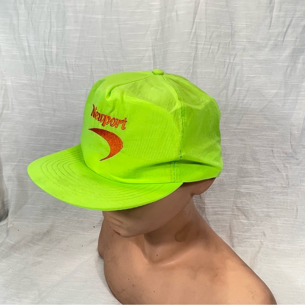 Vtg Newport Cigarettes Neon Green SnapBack Hat